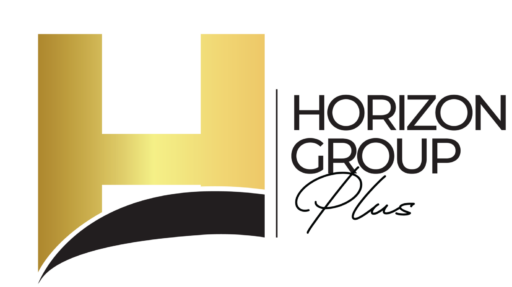 Logo Horizon Group Plus, groupe technologique et financier spécialisé en innovation digitale, événements musicaux et paris sportifs.